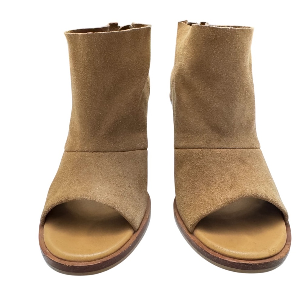 UGG Women's Ginger Chestnut Suede Peep Toe Ankle Boots Sz. 9 - Picture 5 of 12